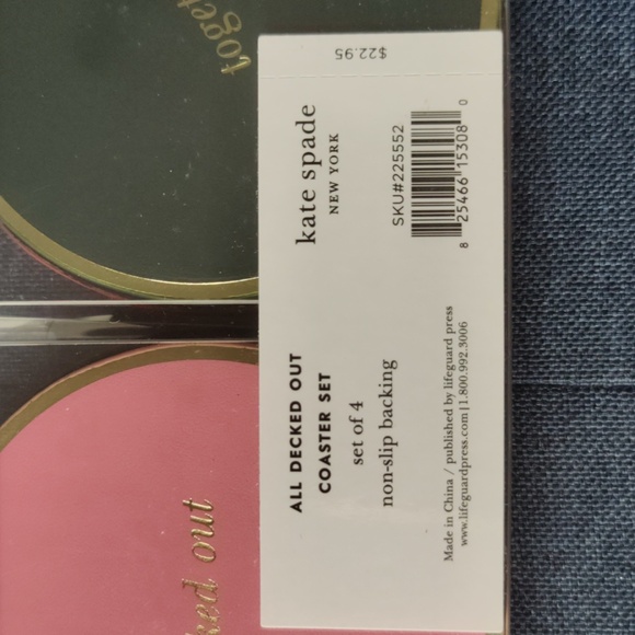Kate Spade "All Decked Out" Coaster Set! - Picture 3 of 3